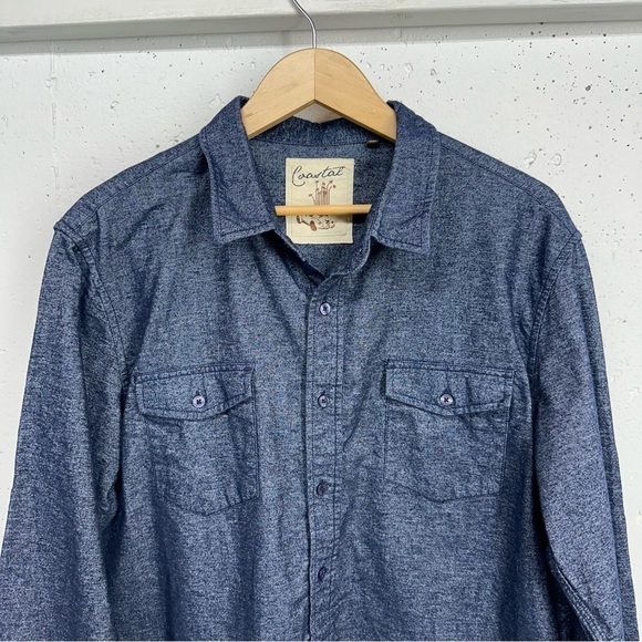 Coastal Clothing Men's XXL Navy Blue Cotton Button Down Shirt - Picture 2 of 11